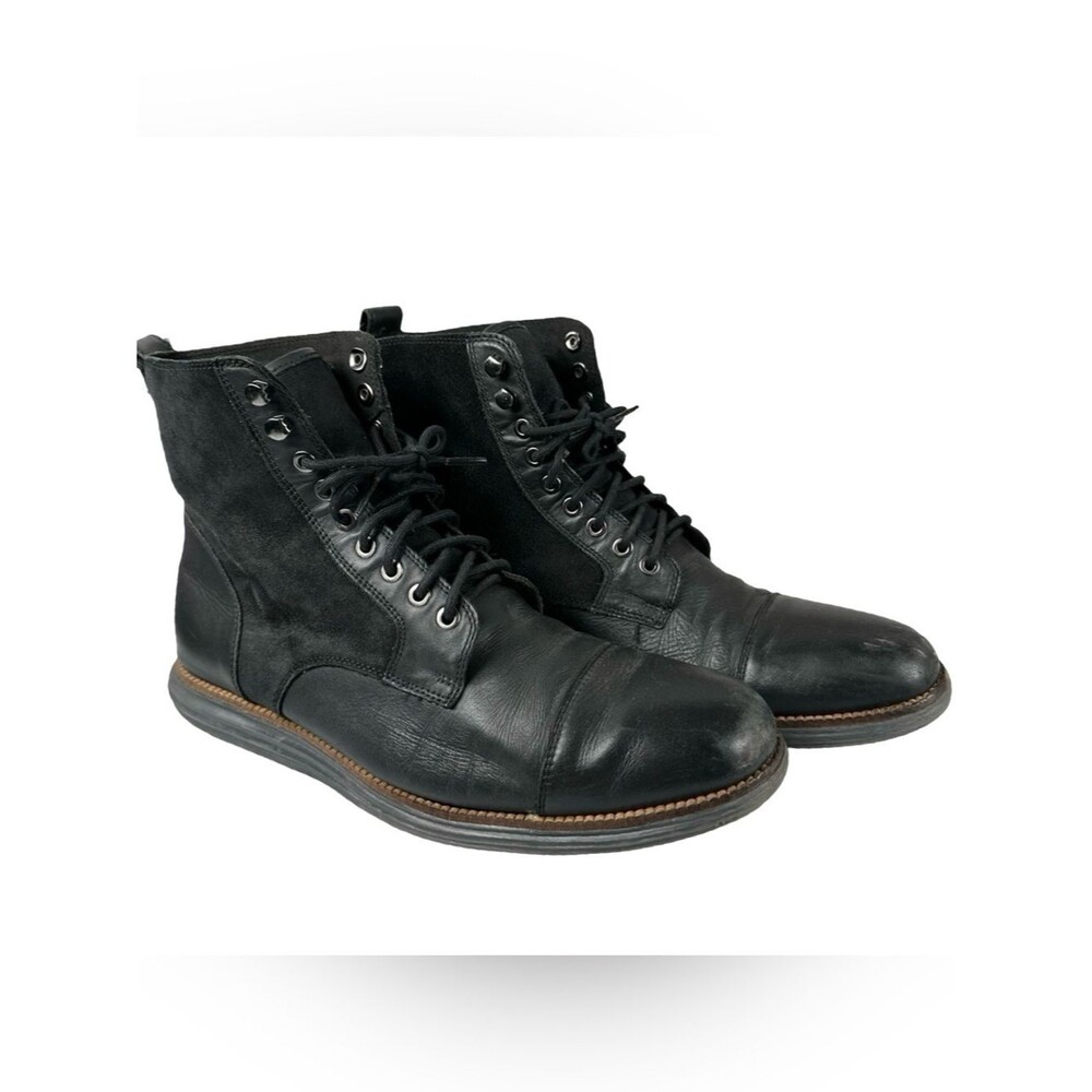 Cole Haan Grand.OS Black Suede Leather Lace Up Sneaker Boots Men’s Size 12M
